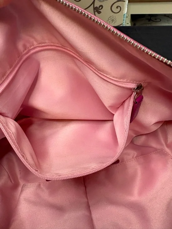 Coach Rare Laura Signature Canvas Leather Should Bag Vibrant Pink - Picture 13 of 16